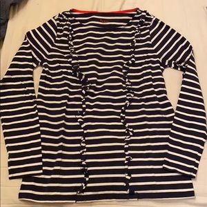 boden stripe ruffle shirt